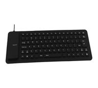 Clavier souple muet en Silicone,85 touches,pour ordinateur Portable,Mini ordinateur Portable,pliable,étanche - Type black