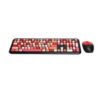 Clavier Souris, 110 Touches Portable Haute Vitesse Transmission 2.4G Clavier sans Fil Souris Plug and Play pour Ordinateur (666 Ensemble sans Fil Noir de Couleurs mélangées)