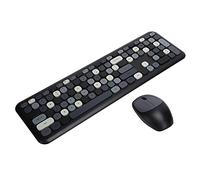 Clavier Souris, 110 Touches Portable Haute Vitesse Transmission 2.4G Clavier sans Fil Souris Plug and Play pour Ordinateur (Ferris Hand 666 Couleur mélangée Noir et Gris)