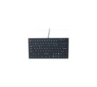 TecLine Clavier AZERTY 574436 avec souris incluse – silicone rigide, étanche, USB, noir