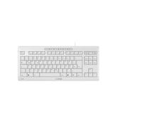 CHERRY Clavier Stream TKL – Filaire sans pavé – QWERTZ Allemand – Frappe silencieuse – Blanc grisé