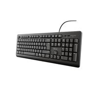 Clavier Trust TK-150 Silent UK - Taille complète - Touches silencieuses - Résistant aux éclaboussures - Câble USB 1,8 m - Disposition des touches anglaises (