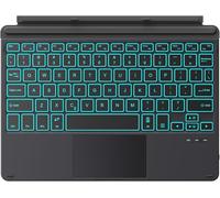 Clavier Type Cover Pour Surface Go 4 2023/ Go 3 2021/ Go 2 2020 / Go 2018, Clavier Bluetooth Mince Sans Fil Avec Pavé Tactile, Rétroéclairage Led 7 Couleurs, Batterie Rechargeable Intégrée, Noir