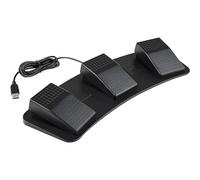 Clavier USB à trois positions programmables noir avec une puissante compatibilité pour les commandes de jeux vidéo, le travail de bureau, partitions, tournage de page