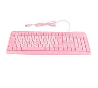 Clavier, USB, filaire, ultra-mince, mignon comme un dessin animé, pour ordinateur portable de bureau à domicile, universel (rose)