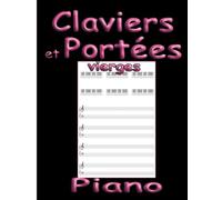 Claviers et Portées vierges Piano: Carnet Pianiste Débutant ou Confirmé / Composition / Retranscription / Reprise / Solfège / Accords / Notes / Rythmes / etc.