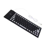 Claviers flexibles en silicone 85 touches, fils USB, clavier enroulable pliable pour ordinateur portable et PC, résistant à la poussière et