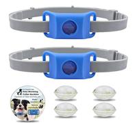 Clavya Tags for Dogs, Clavya Natural Collar for Dog, Waterproof & 100% Natural Ingredients, Adjustable Size, Fits Every Dog, for Rain, Mud, River, Swim (2Pcs,Blue)