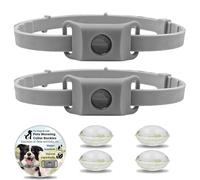 Clavya Tags for Dogs, Clavya Natural Collar for Dog, Waterproof & 100% Natural Ingredients, Adjustable Size, Fits Every Dog, for Rain, Mud, River, Swim (2Pcs,Gray)