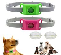 Clavya Tags for Dogs, Clavya Natural Collar for Dog, Waterproof Design, Extremely Stretchable - Fits Every Dog, for Rain, Mud, River, Swim (Green+Pink)
