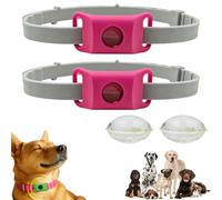 Clavya Tags for Dogs, Clavya Natural Collar for Dog, Waterproof Design, Extremely Stretchable - Fits Every Dog, for Rain, Mud, River, Swim (2*Pink)