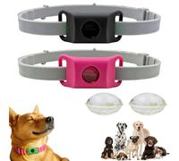 Clavya Tags for Dogs, Clavya Natural Collar for Dog, Waterproof Design, Extremely Stretchable - Fits Every Dog, for Rain, Mud, River, Swim (Black+Pink)