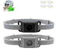 Clavya Tags for Dogs, Clavya Natural Tags Collar for Dog, 4 Months Long Lasting Protection Adjustable Size Pendant Tag, 100% Natural Ingredients, Waterproof (Black+Gray)