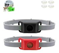 Clavya Tags for Dogs, Clavya Natural Tags Collar for Dog, 4 Months Long Lasting Protection Adjustable Size Pendant Tag, 100% Natural Ingredients, Waterproof (Black+Red)