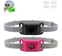 Clavya Tags for Dogs, Clavya Natural Tags Collar for Dog, 4 Months Long Lasting Protection Adjustable Size Pendant Tag, 100% Natural Ingredients, Waterproof (Black+Pink)