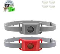 Clavya Tags for Dogs, Clavya Natural Tags Collar for Dog, 4 Months Long Lasting Protection Adjustable Size Pendant Tag, 100% Natural Ingredients, Waterproof, for Small Medium and Large Dogs (gray+red)