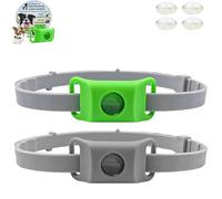 Clavya Tags for Dogs, Clavya Natural Tags Collar for Dog, 4 Months Long Lasting Protection Adjustable Size Pendant Tag, 100% Natural Ingredients, Waterproof (Gray+Green)