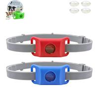 Clavya Tags for Dogs, Clavya Natural Tags Collar for Dog, 4 Months Long Lasting Protection Adjustable Size Pendant Tag, 100% Natural Ingredients, Waterproof, for Small Medium and Large Dogs (blue+red)