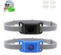 Clavya Tags for Dogs, Clavya Natural Tags Collar for Dog, 4 Months Long Lasting Protection Adjustable Size Pendant Tag, 100% Natural Ingredients, Waterproof (Black+Blue)