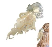 Claw Clip, Acetate Hairpin, Jellyfish Shape Accessory, Sea-Themed Strong Hold Hair 4.92 Inches for Women, Students, Wives, School, Dance Events, Weddings, Family Photo Sessions, and Daily Styling