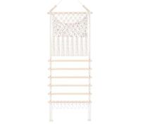 Claw Clip Holder, 35.4in Hair Accessory Organizer for Stylish Hair Accessory Display, Space Saving Storage with Hanging Function, Scrunchie Tie Holder for Bedroom Bathroom Dorm Use, Beige Cotton