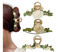 Claw Clip Pinces à Cheveux 3 PCS Pinces à Griffes De Fleur Antidérapantes Pour Cheveux épais Pinces à Mâchoires En Métal à Forte Tenue Pour Femmes Filles