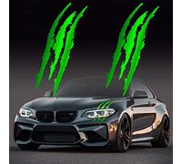 Claw Marks Lot de 2 autocollants en vinyle pour phares de voiture, rayures pour voitures de sport, vert chromé, 40,1 cm