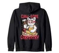 Claw-Some Carpentry Cat Builder Feline Work Humour Sweat à Capuche