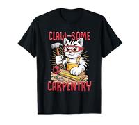 Claw-Some Carpentry Cat Builder Feline Work Humour T-Shirt