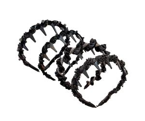 Claw Wavy Hairband - 4 PCSS Bande de ramiage scintillant | Crystal Brand avec dents | Rétalonnets de dents de dents de dents | Head Bands Hair Hoop For Women Girls Dancers Robes de soirée Daily Home