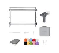 clawlab Tufting Kit (Gray) - Cadre de Touffetage - Pistolet à Touffeter - Kit Tufting Complet - Pistolet Tufting - Machine pour Faire des Tapis - Toile Tufting & Punch Needle - Kit de Démarrage