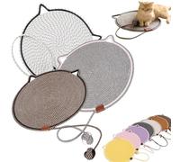 ClawLoom Dual Scratching Pad, 1/3Pcs Celery Pets Cat Scratcher Mat, Natural Cotton Rope Cat Scratching Mat, 17”/20” Dual Scratching Pad with Cat Toy, Protects Furniture (3Pcs B,17in)