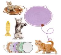ClawLoom Dual Scratching Pad, 17''/20'' Scratching Pads for Indoor Cats, Natural Cotton Rope Cat Scratching Mat, Large Size Cats ScratchingPad with Cat Toy, for IndoorCats (C)
