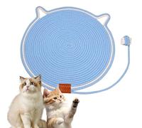 ClawLoom Dual Scratching Pad, Natural Cotton Rope Cat Scratching Mat, Large Cats Bed Scratching Mat with Ball Toy (Blue,43cm)