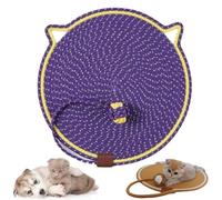 ClawLoom Dual Scratching Pad, Natural Cotton Rope Cat Scratching Mat, Scratching Pads for Indoor Cats with Cat Toy (Dark Purple,Large)