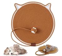 ClawLoom Dual Scratching Pad, Natural Cotton Rope Cat Scratching Mat, Scratching Pads for Indoor Cats with Cat Toy (Caramel,Large)