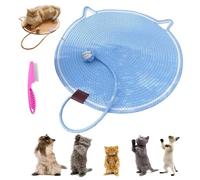 ClawLoom Griffoir double face en corde de coton naturel pour chat, 2 en 1, convient à tous les chats (bleu, 50 cm)