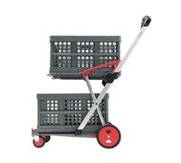 CLAX® Chariot de Transport Pliable | Chariot de Transport | Chariot de Courses | avec 2 boîtes Pliantes | Rouge