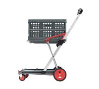 CLAX® Chariot de Transport Pliable (édition Rouge) - Chariot à Plateforme - Chariot de Rangement - Chariot à Courses - avec boîte Pliable - Rouge