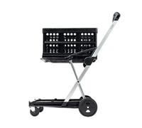 CLAX® Chariot Personnel et hygiénique | Chariot Pliant | Trolley | boîte Pliante Incluse | Noir