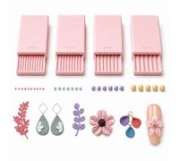 Clay Ball Maker Nails,3D Print Clay Gel Ball Maker Tool,Nail Art Bead Roller for 3D Gel Flowers | Polymer Clay Roller 2/3/4/5mm Sphere Shaper Roller Tool for Earrings & Jewelry Making,Round Beads,Pink