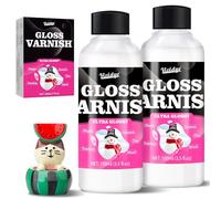Clay Gloss Varnish, Vernis Argile Autodurcissante 200ml, Vernis Brillant pour Peinture Acrylique,Céramique, Bois, Plâtre, Vernis Transparent Imperméable et Résistant Rayures
