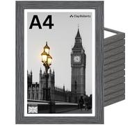 Clay Roberts A4 Photo Frame, Dark Grey, Pack of 12, Picture Frame, Certificate, Art Print Poster, 21cm x 29.7cm, Grey Frames, A4 Photo Collage Gallery Display