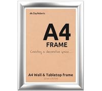 Clay Roberts A4 Photo Frame, Silver, Picture Frame, Certificate, Art Print Poster, 21cm x 29.7cm, Silver Frames, A4 Photo Collage Gallery Display