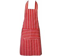 Clay Roberts Chefs Apron, Red, Cooking and Baking Apron for Men and Women, Double Pockets, Kitchen Butchers Aprons, BBQ & Catering Bibs, Cooking Tabards
