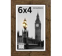 Clay Roberts Picture Frame 6 x 4, Brown, Freestanding and Wall Mountable, 10 x 15 cm, 6x4 Picture Frames, Brown 6x4 Photo Frames, 4x6 Photo Collage Gallery Display