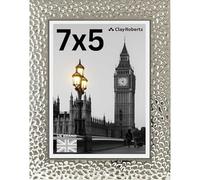 Clay Roberts Picture Frame 7 x 5, Silver, Freestanding and Wall Mountable, 13 x 18 cm, 7x5 Picture Frames, Silver 5x7 Photo Frames, 7x5 Photo Collage Gallery Display