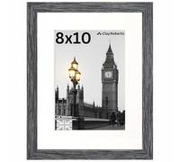 Clay Roberts Picture Frame 8 x 10, Dark Grey, Freestanding and Wall Mountable, 20 x 25 cm, 10x8 Picture Frames, Grey 8x10 Photo Frames, 8x10 Photo Collage Gallery Display