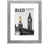 Clay Roberts Picture Frame 8 x 10, Light Grey, Freestanding and Wall Mountable, 20 x 25 cm, 10x8 Picture Frames, Grey 8x10 Photo Frames, 8x10 Photo Collage Gallery Display