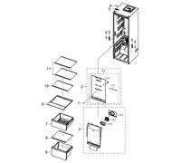 Clayette étagère supérieure (repère n°11) Réfrigérateur congélateur (DA97-17517H SAMSUNG)